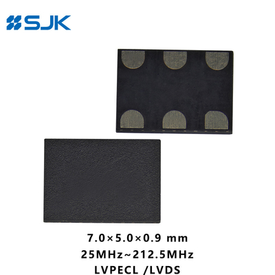 SMD 7050 Программируемый MEMS LVPECL осциллятор с 6Пад поддержка 1-220МГц 2.25-3.63В